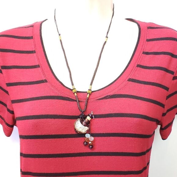 PURPLE Glass Bottle Beaded Necklace - Picture 4 of 6